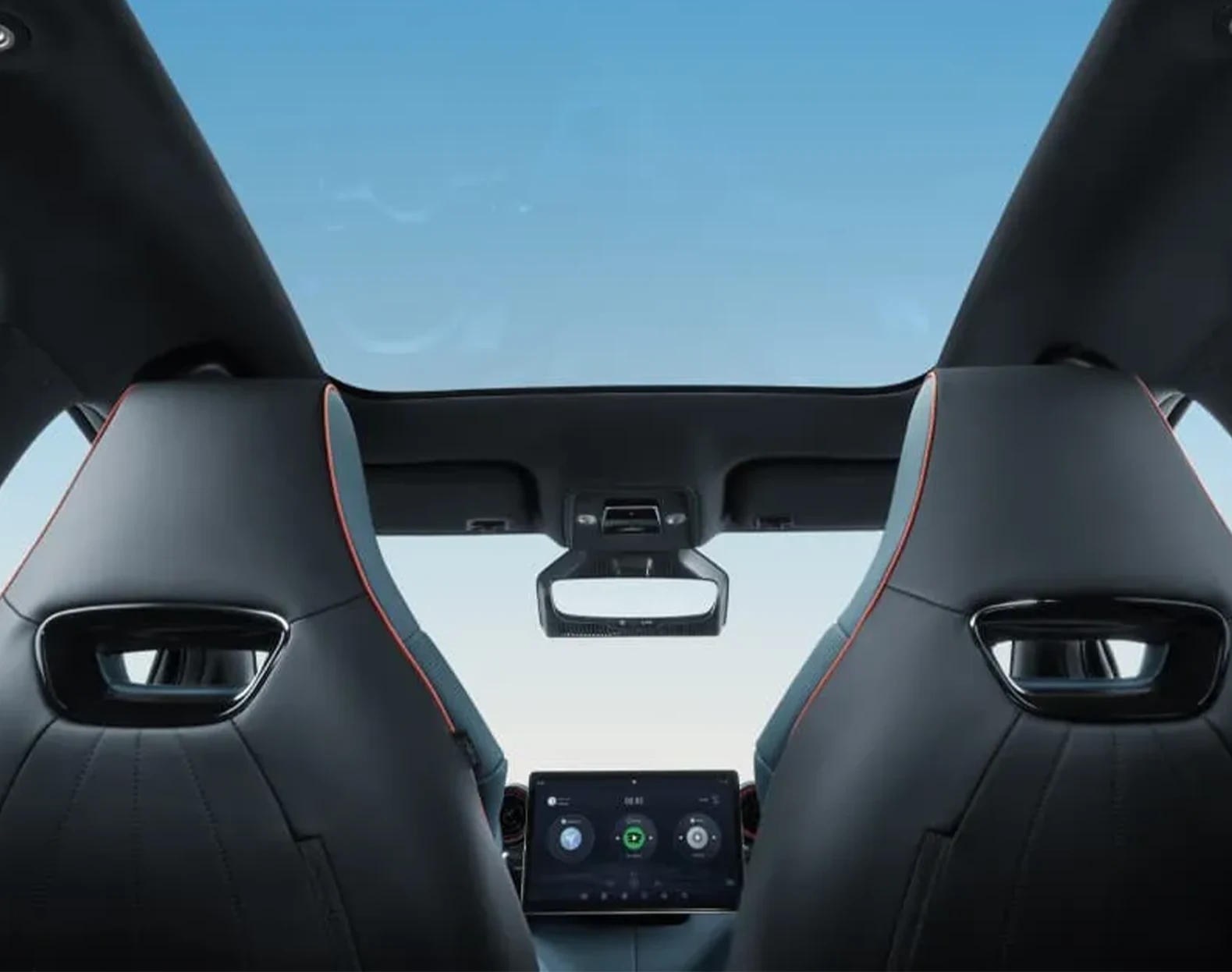 Full-sized panoramic glass sunroof spanning the cabin of the BYD DOLPHIN electric hatchback