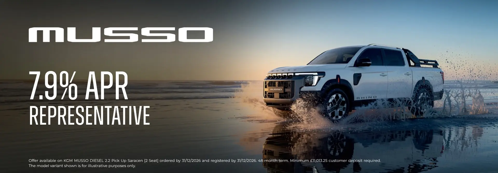 Musso PCP 7.9% APR Representative finance